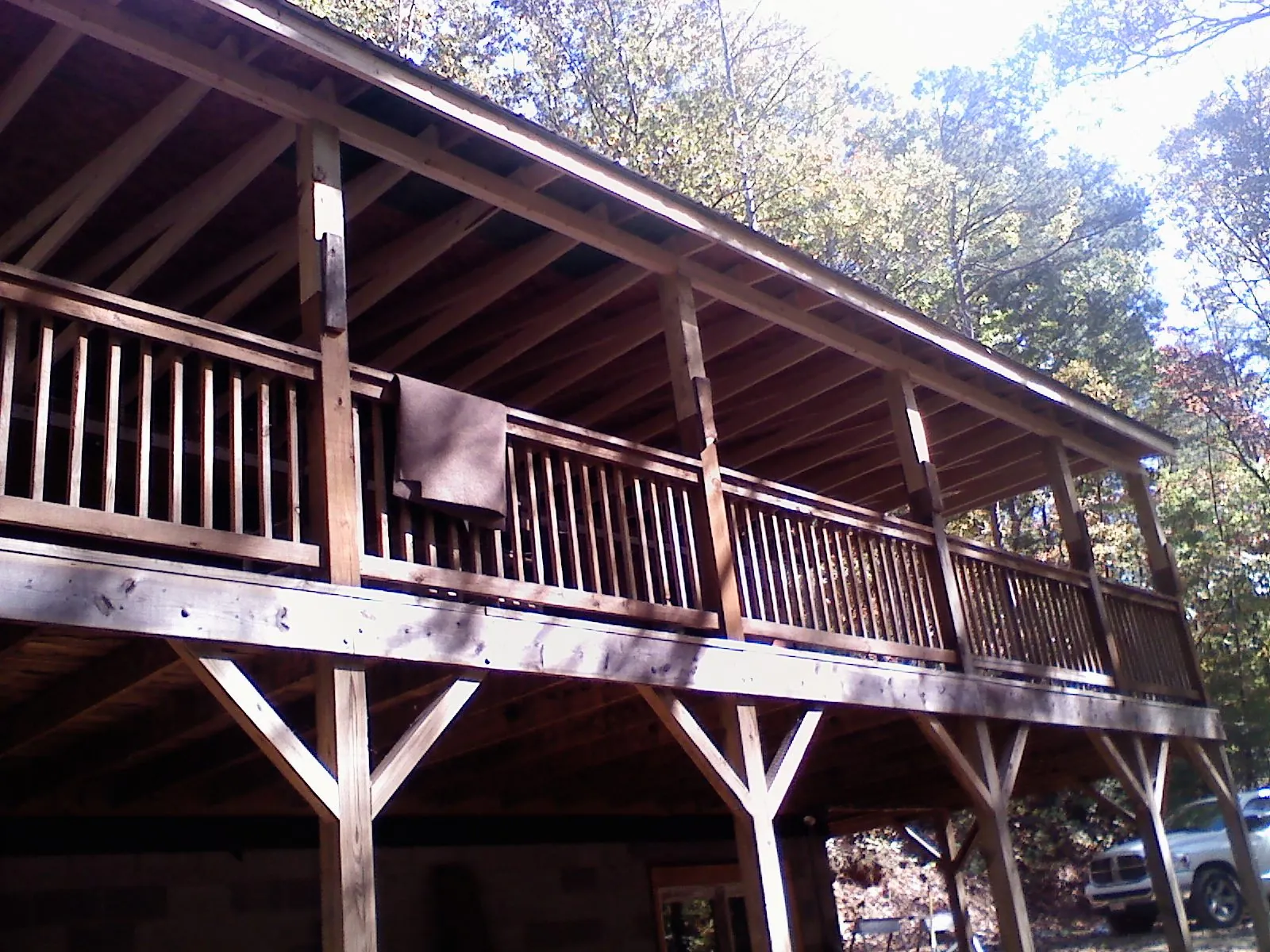 Timber framing under a new elevated porch and deck — Roof Leak Repair in Oceanside by Roofing Brothers